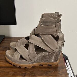 Sorel Gold Wedge Sandals